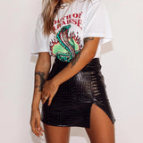 Faux Leather Mini Skirts - AfterAmour
