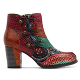 Moroccan Multi-color Layered Leather Booties - AfterAmour