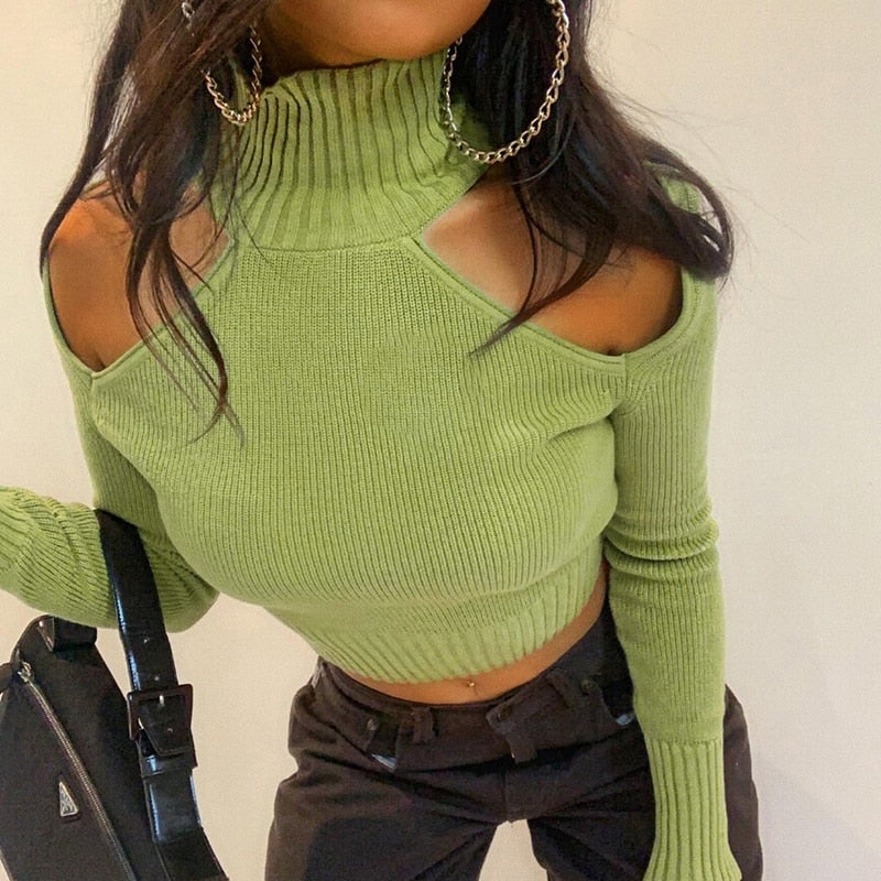 Ribbed Knitted 90s Sweater - AfterAmour