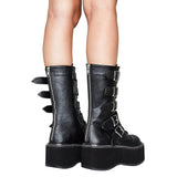 Motorcycles Muti-Buckle Platform Boots - AfterAmour
