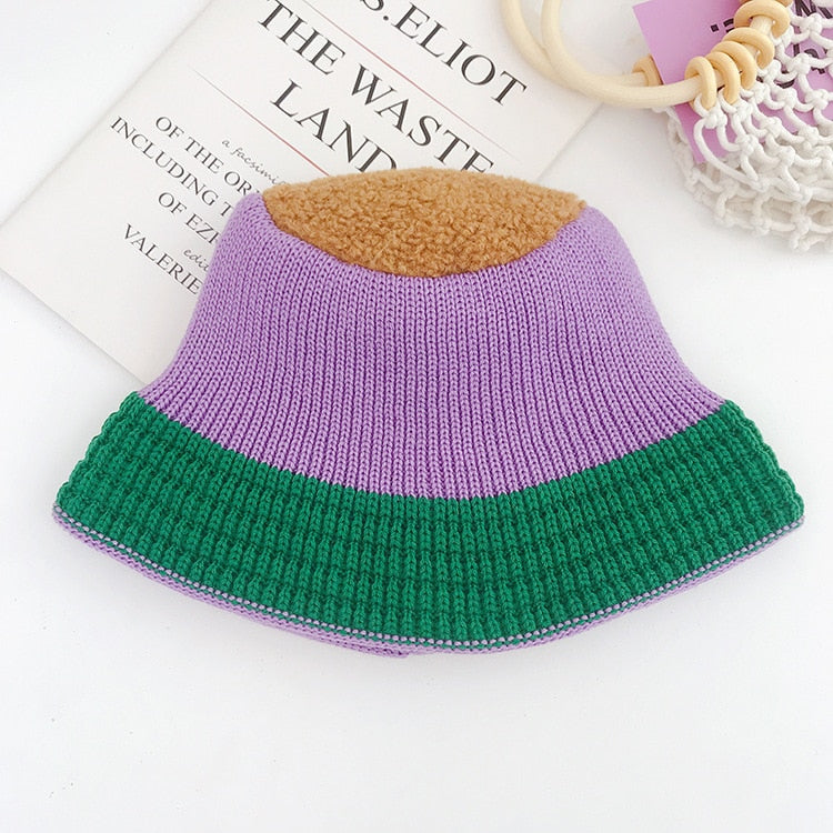 Knitted Wool Double-Layer Bucket Hat - AfterAmour