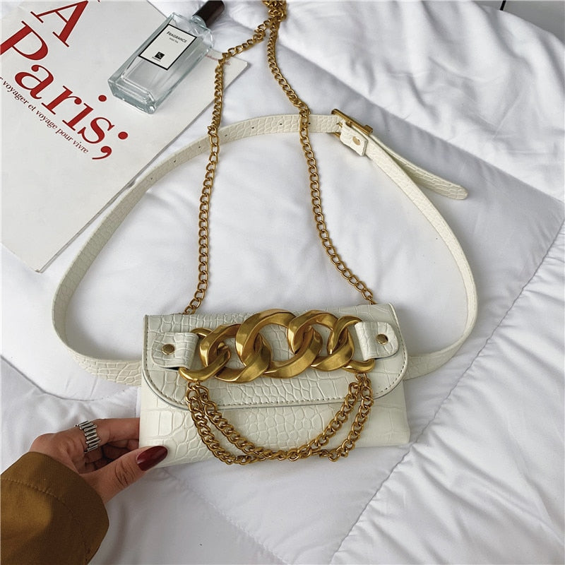 Embossed Big Cuban Chain Clutch Bag - AfterAmour