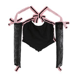 Bow Lace Crop Top - AfterAmour