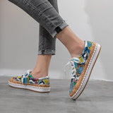 snakeskin casual flat sneakers - AfterAmour