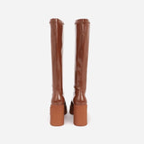 British Style Knee High Block Heel Boots - AfterAmour