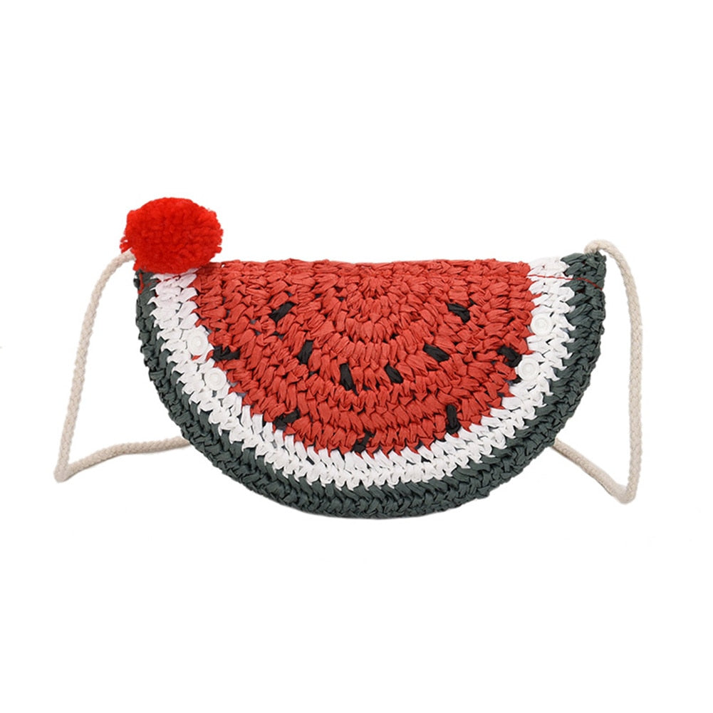 Watermelon Weaved Straw Pouch Bag - AfterAmour