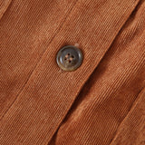 Corduroy Chestnut Button Pocket Coat - AfterAmour