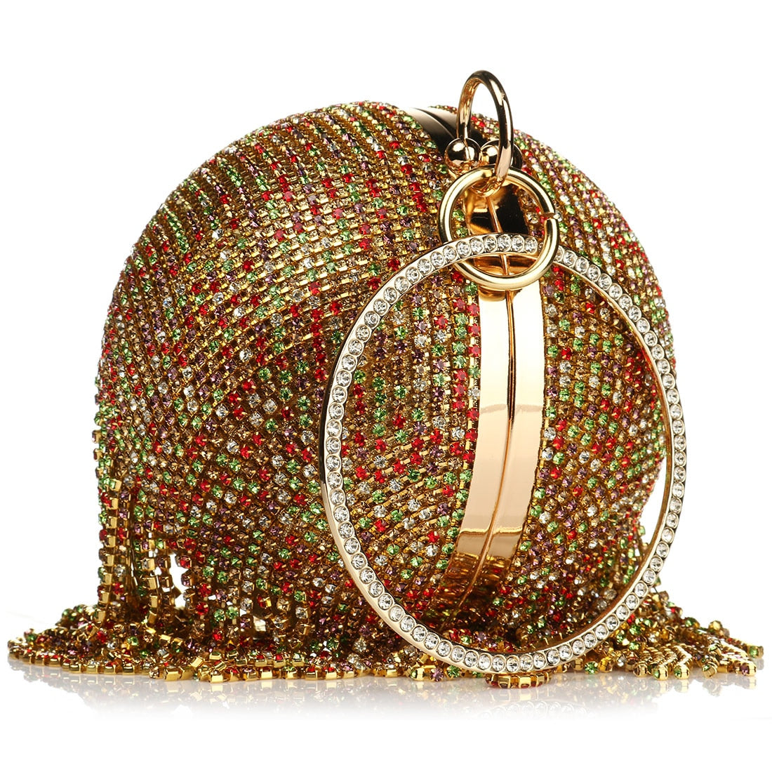 Crystal Ball Tassels Clutch Bag - AfterAmour