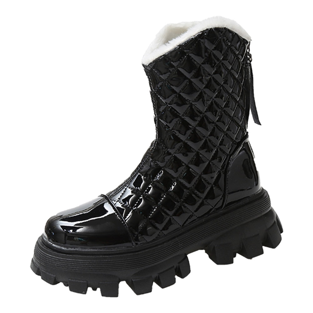 Serpa Quilted Patent Combat Ankle Boots - AfterAmour