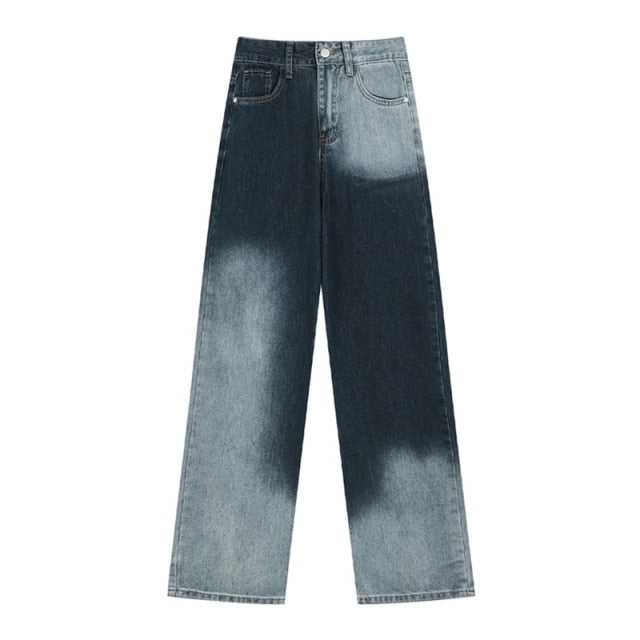 Gradient Washed Denim Trousers - AfterAmour