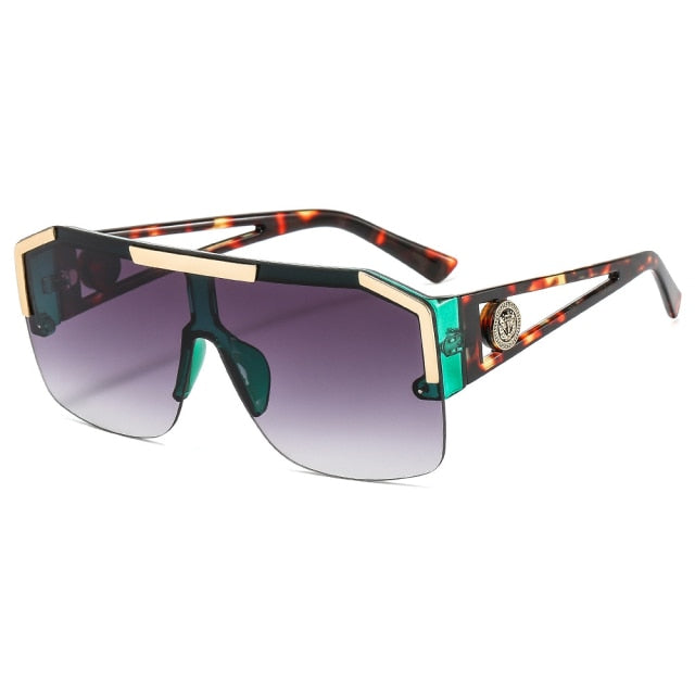 Oversized Square Semi-Rimless Sunglasses - AfterAmour
