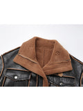 Caramel Classic Black Bomber Shearling - AfterAmour