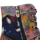 Sun Flower Combat Buckle Ankle Boots - AfterAmour