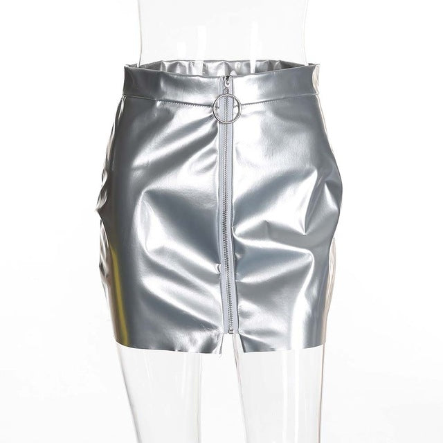 allure zip-up mini skirt - AfterAmour