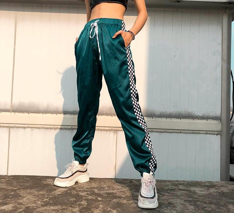 checkerboard stripe active sweatpants - AfterAmour