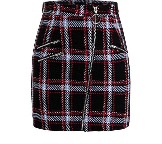 plaid mini skirt - AfterAmour