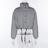 amour cropped reflective coat - AfterAmour