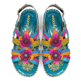 Floral Hand Painted Slingback Sandals - AfterAmour